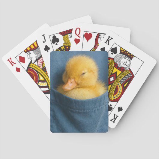 Yellow Duckling In a Blue T-shirt Pocket Pokerkaarten (Achterkant)