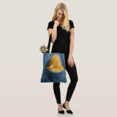 Yellow Duckling In a Blue T-shirt Pocket Tote Bag (Op model)