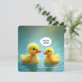 Yellow Ducklings Baby shower Kaart (Staand voorkant)