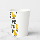 Yellow Ducks & Bows Party Paper Cup Papieren Bekers (Links)