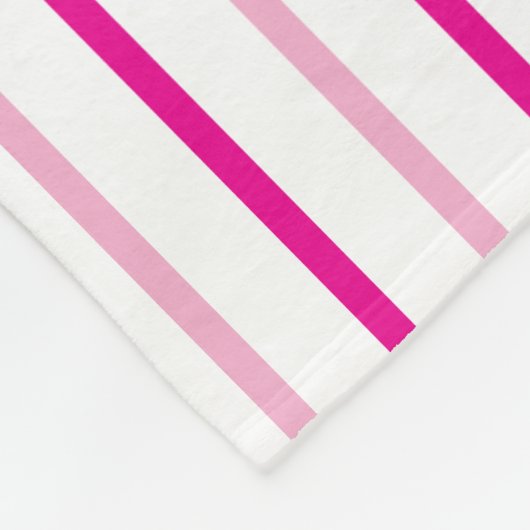 Yellow Ducks Pastel Bright Pink White Stripes Fleece Deken (Hoek)