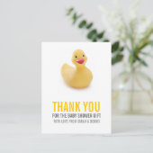 Yellow Ducky Baby shower Dank u Briefkaart (Staand voorkant)
