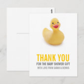 Yellow Ducky Baby shower Dank u Briefkaart (Voorkant / Achterkant)