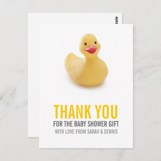 Yellow Ducky Baby shower Dank u Briefkaart (Voorkant / Achterkant)