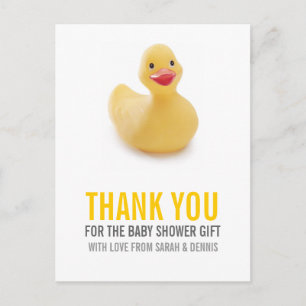 Yellow Ducky Baby shower Dank u Briefkaart
