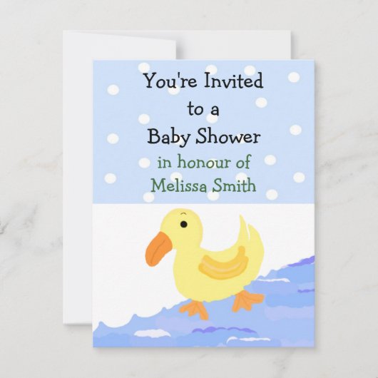 Yellow Ducky Baby shower Invitation Kaart (Voorkant)