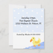 Yellow Ducky Baby shower Invitation Kaart (Achterkant)