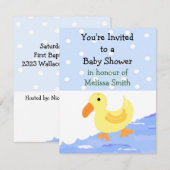 Yellow Ducky Baby shower Invitation Kaart (Voorkant / Achterkant)
