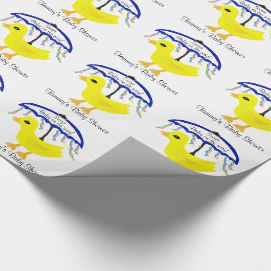 Yellow Ducky Baby shower Paraplu Cadeaupapier (Hoek)