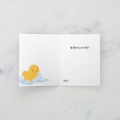 Yellow Ducky Bath Gevouwen Baby shower Uitnodiging (Binnen)