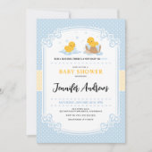 Yellow Ducky Bubble Bath Baby shower uitnodiging (Voorkant)
