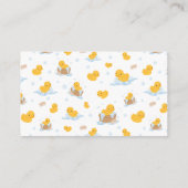 Yellow Ducky Bubble Bath Luier Raffle Ticket Kaart (Achterkant)