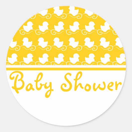Yellow Ducky Row baby shower Seal sticker (Voorkant)