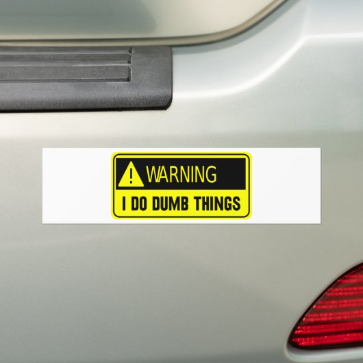 YELLOW DUMB BUMPERSTICKER (Op auto)