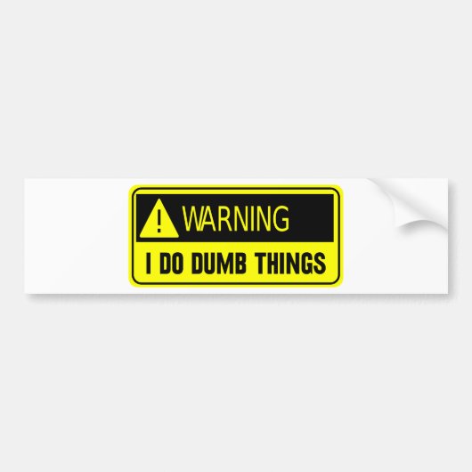 YELLOW DUMB BUMPERSTICKER (Voorkant)