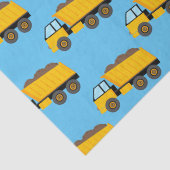 Yellow Dump Truck Art over Sky Blue Tissuepapier (Detail)