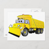 Yellow Dump Truck Cartoon Briefkaart (Voorkant / Achterkant)