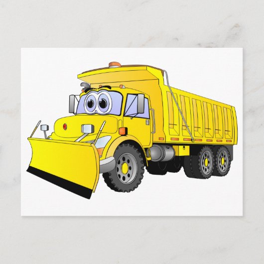 Yellow Dump Truck Cartoon Briefkaart (Voorkant)
