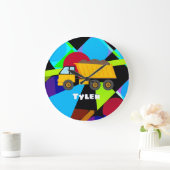 Yellow Dump Truck, Geometric Shapes, Child's Name Grote Klok (Huis)