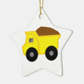 Yellow Dump Truck Keramisch Ornament (Links)