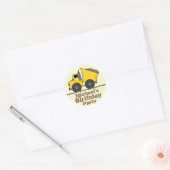 Yellow Dump Truck & Modder Verjaardagsfeestje Stic Ronde Sticker (Envelop)