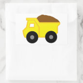 Yellow Dump Truck Rechthoekige Sticker (Tas)