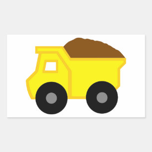 Yellow Dump Truck Rechthoekige Sticker