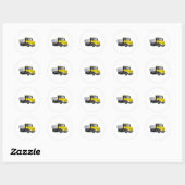 Yellow Dump Truck Ronde Sticker (Vel)