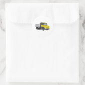 Yellow Dump Truck Ronde Sticker (Tas)
