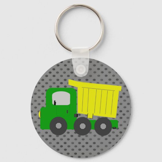 Yellow Dump Truck Sleutelhanger (Voorkant)