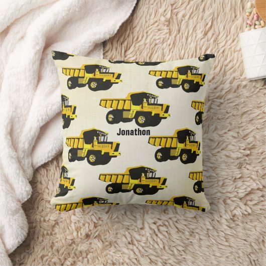 YELLOW Dump Truck van de Zaal van de Gepersonalise Kussen (Deken)