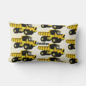 YELLOW Dump Truck van de Zaal van de Gepersonalise Kussen (Achterkant)