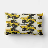 YELLOW Dump Truck van de Zaal van de Gepersonalise Kussen (Voorkant)