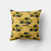 YELLOW Dump Truck van de Zaal van de Gepersonalise Kussen (Achterkant)
