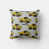 YELLOW Dump Truck van de Zaal van de Gepersonalise Kussen (Voorkant)