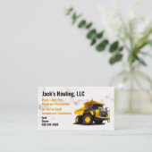 Yellow Dump Truck Visitekaartje (Staand voorkant)