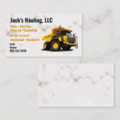 Yellow Dump Truck Visitekaartje (Voorkant / Achterkant)