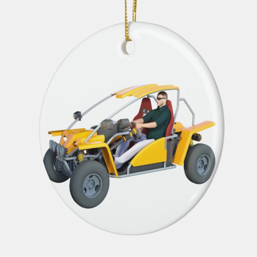 Yellow Dune Buggy Keramisch Ornament (Links)