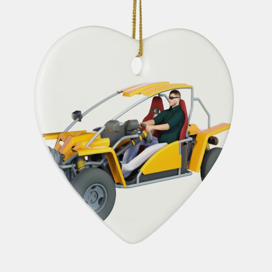 Yellow Dune Buggy Keramisch Ornament (Rechts)