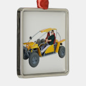 Yellow Dune Buggy Metalen Ornament (Rechts)