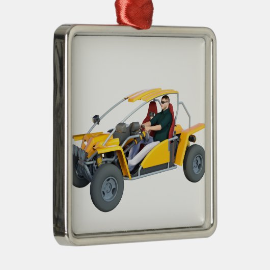 Yellow Dune Buggy Metalen Ornament (Rechts)