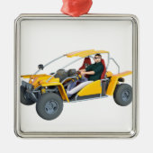 Yellow Dune Buggy Metalen Ornament (Voorkant)