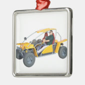 Yellow Dune Buggy Metalen Ornament (Links)