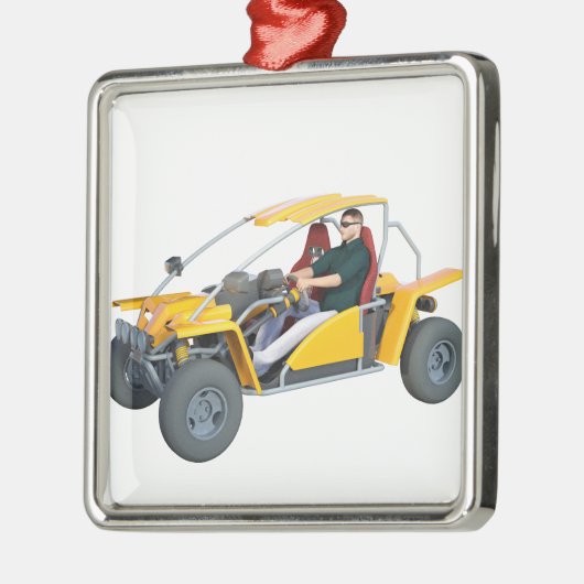 Yellow Dune Buggy Metalen Ornament (Links)