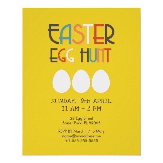 Yellow Easter Egg Hunt Perfect Poster (Voorkant)