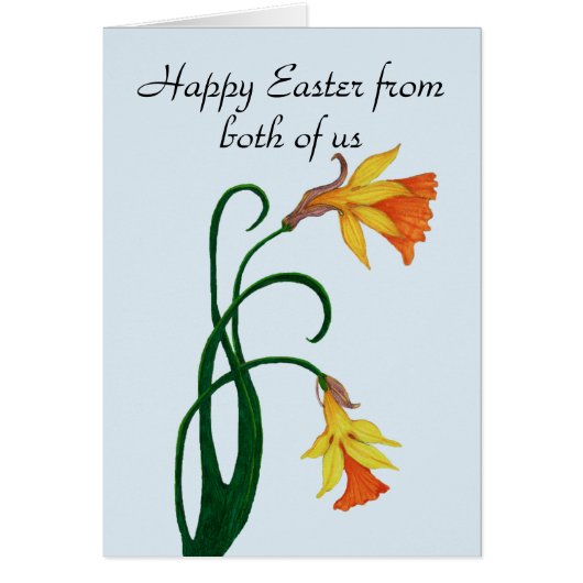 Yellow Easter Lily Daffodil, Happy Easter (Voorkant)