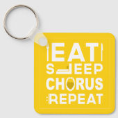 Yellow Eat Sleep Chorus Herhaal Block Sleutelhange Sleutelhanger (Voorkant)
