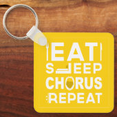 Yellow Eat Sleep Chorus Herhaal Block Sleutelhange Sleutelhanger (Voorkant)