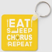 Yellow Eat Sleep Chorus Herhaal Block Sleutelhange Sleutelhanger (Achterkant)