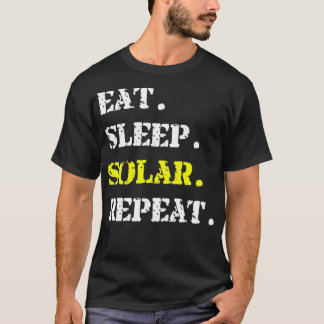 Yellow Eat Sleep Solar Herhalen T-shirt